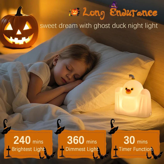 Ghost Duck Night Light – Cute Silicone LED Lamp for Kids’ Bedroom, Nursery & Home Decor