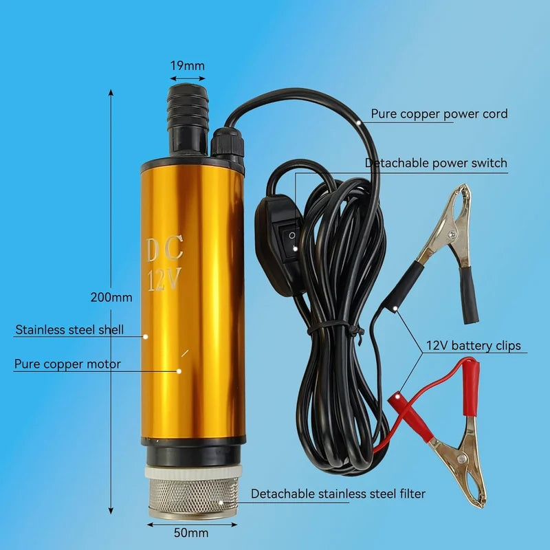 Portable Fuel Transfer Pump – Electric Fuel Siphon Pump for Quick & Easy Liquid Transfe