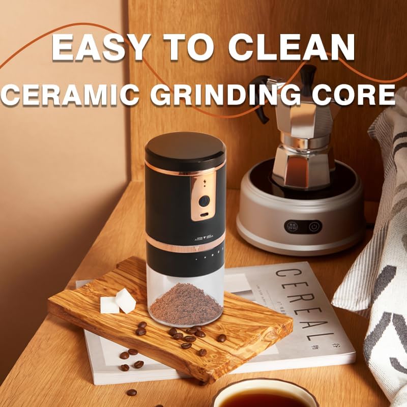 Portable Electric Coffee Grinder – Automatic Rechargeable Bean Grinder for Freshly Ground Coffee