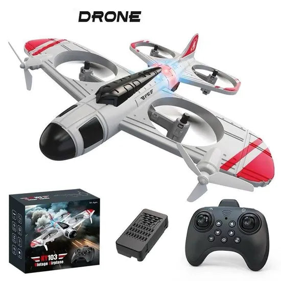 KY103 Vintage Airplane RC Drone – Remote Control Flying Aircraft Toy