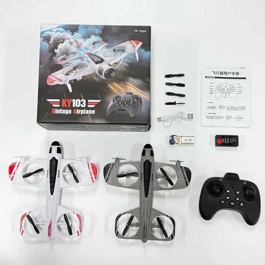 KY103 Vintage Airplane RC Drone – Remote Control Flying Aircraft Toy