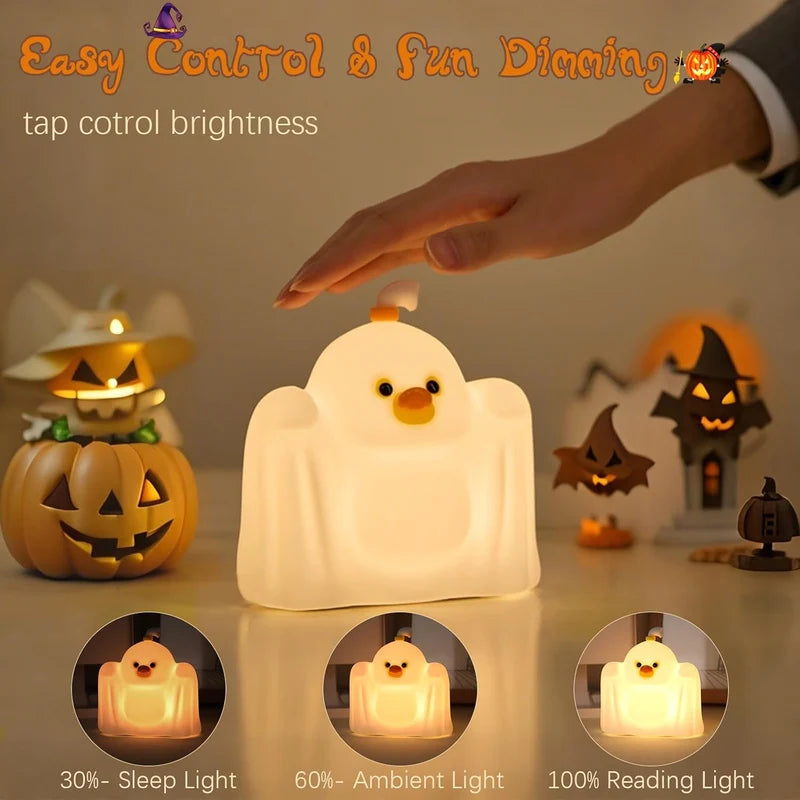 Ghost Duck Night Light – Cute Silicone LED Lamp for Kids’ Bedroom, Nursery & Home Decor