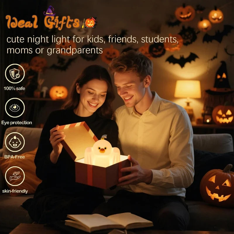 Ghost Duck Night Light – Cute Silicone LED Lamp for Kids’ Bedroom, Nursery & Home Decor