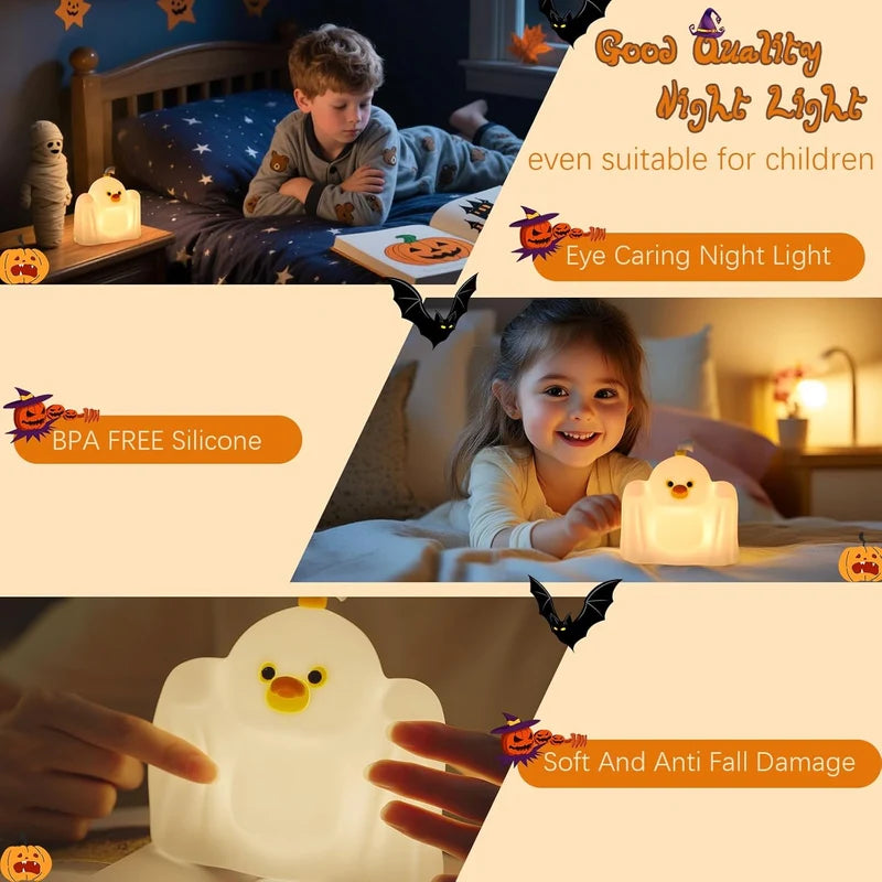Ghost Duck Night Light – Cute Silicone LED Lamp for Kids’ Bedroom, Nursery & Home Decor