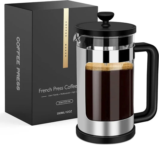 Hetai French Press Coffee Maker – Glass Coffee Plunger for Rich, Fresh Brewed Coffee at Home & Office