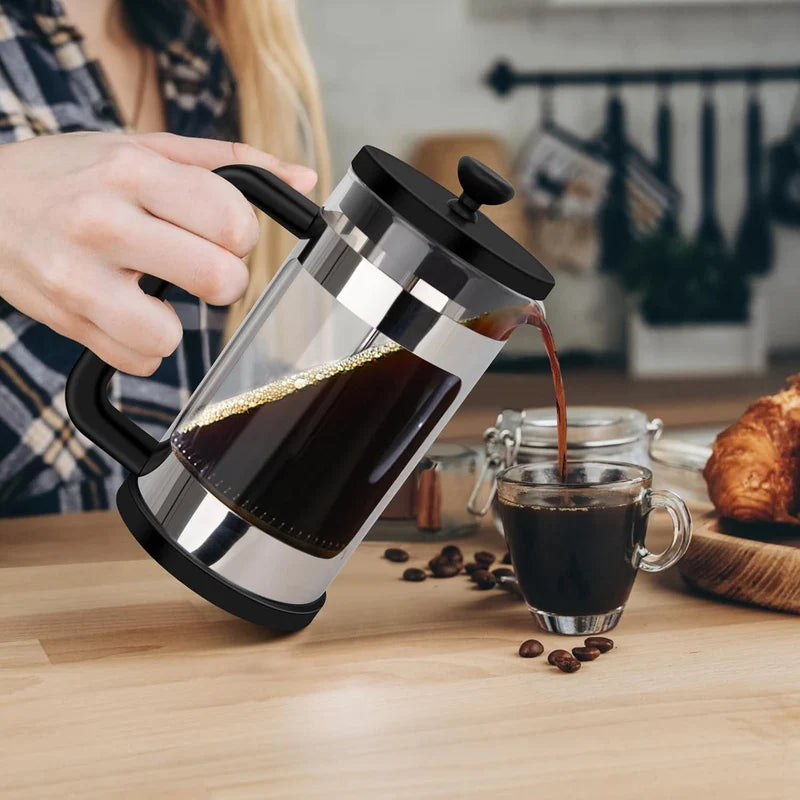Hetai French Press Coffee Maker – Glass Coffee Plunger for Rich, Fresh Brewed Coffee at Home & Office