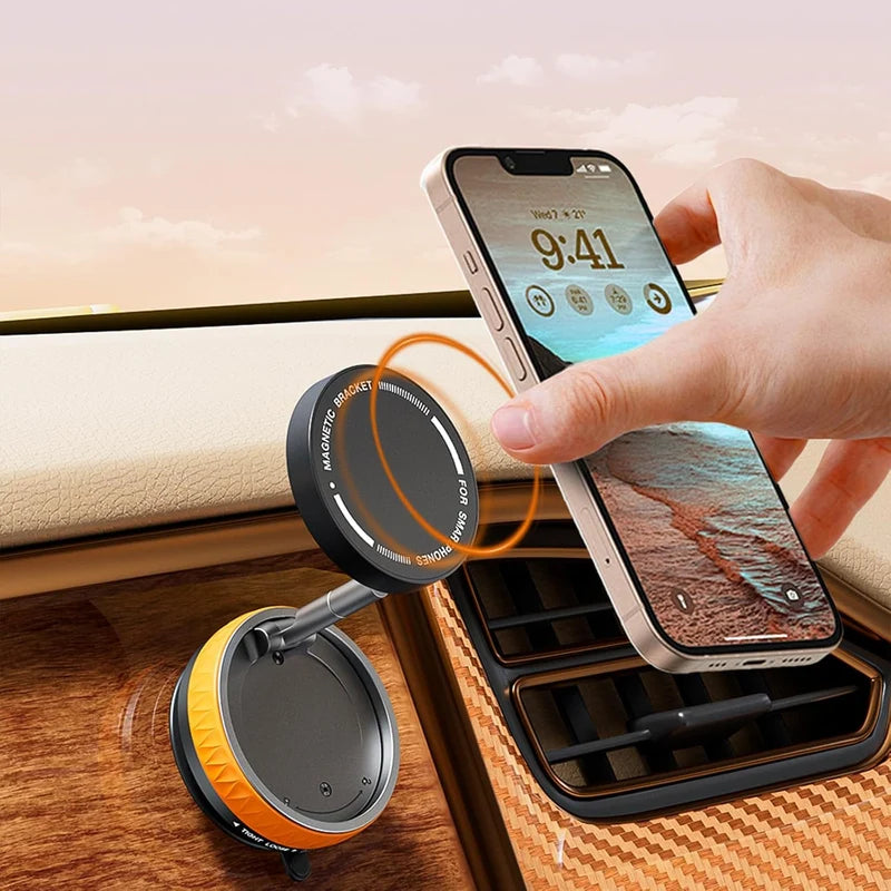 Magnetic Suction Phone Holder – Strong Magnetic Mobile Mount for Car, Desk & Home