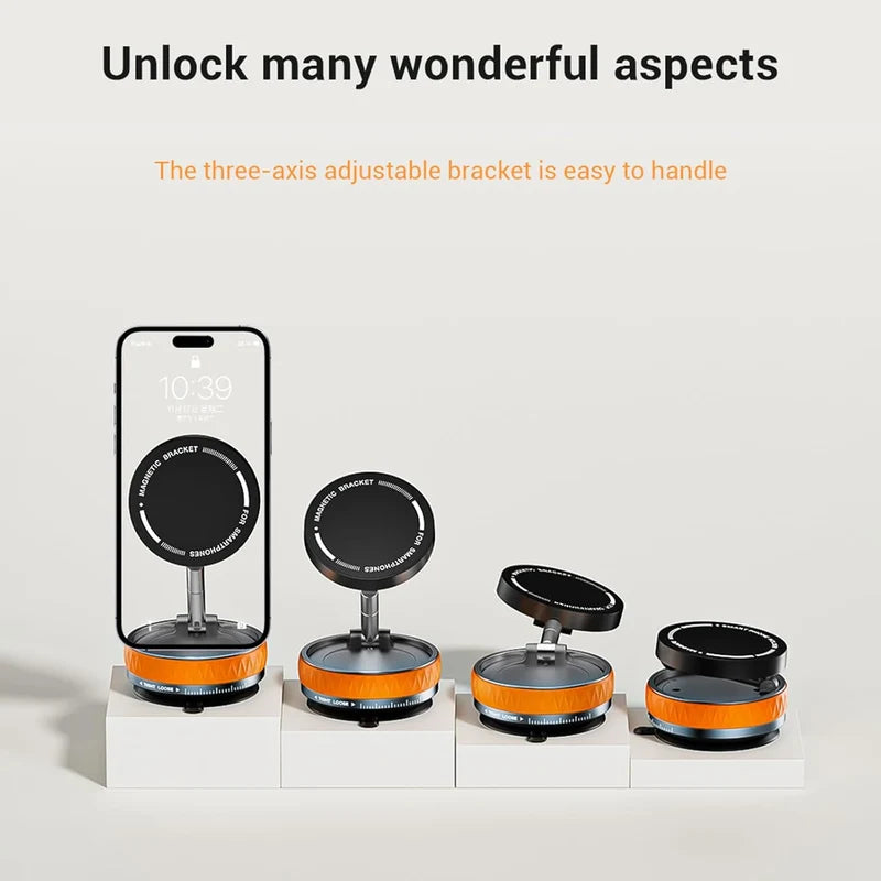 Magnetic Suction Phone Holder – Strong Magnetic Mobile Mount for Car, Desk & Home
