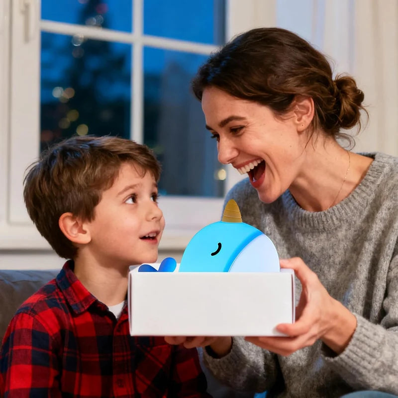 Narwhal Silicone Night Light – Cute LED Night Lamp for Kids’ Bedroom, Nursery & Home Decor
