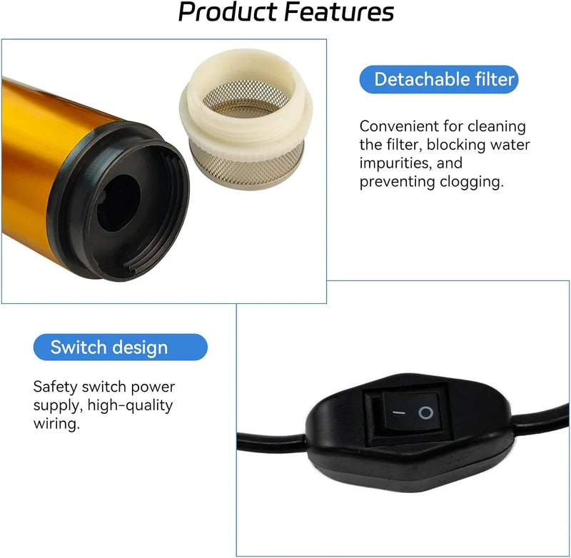 Portable Fuel Transfer Pump – Electric Fuel Siphon Pump for Quick & Easy Liquid Transfe