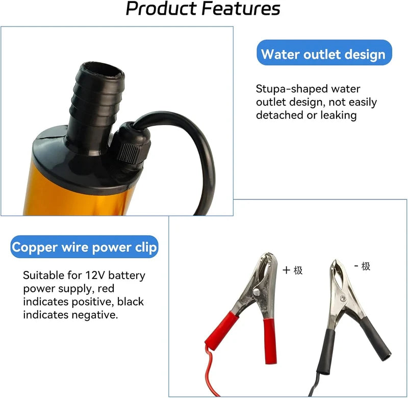 Portable Fuel Transfer Pump – Electric Fuel Siphon Pump for Quick & Easy Liquid Transfe