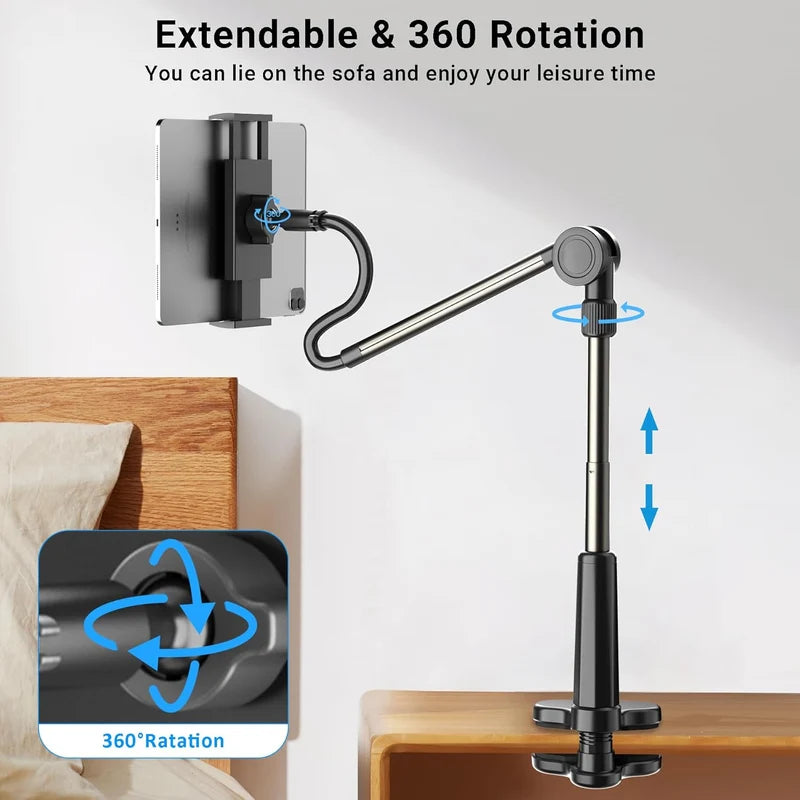 360° Rotating Lazy Phone Holder – Adjustable Mobile Phone Stand for Desk, Bed & Home